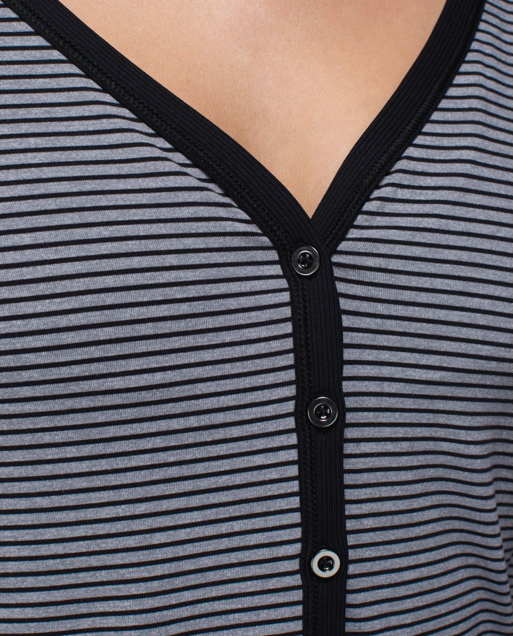 Lululemon Awesoma Henley - Hyper Stripe Black Heathered Slate