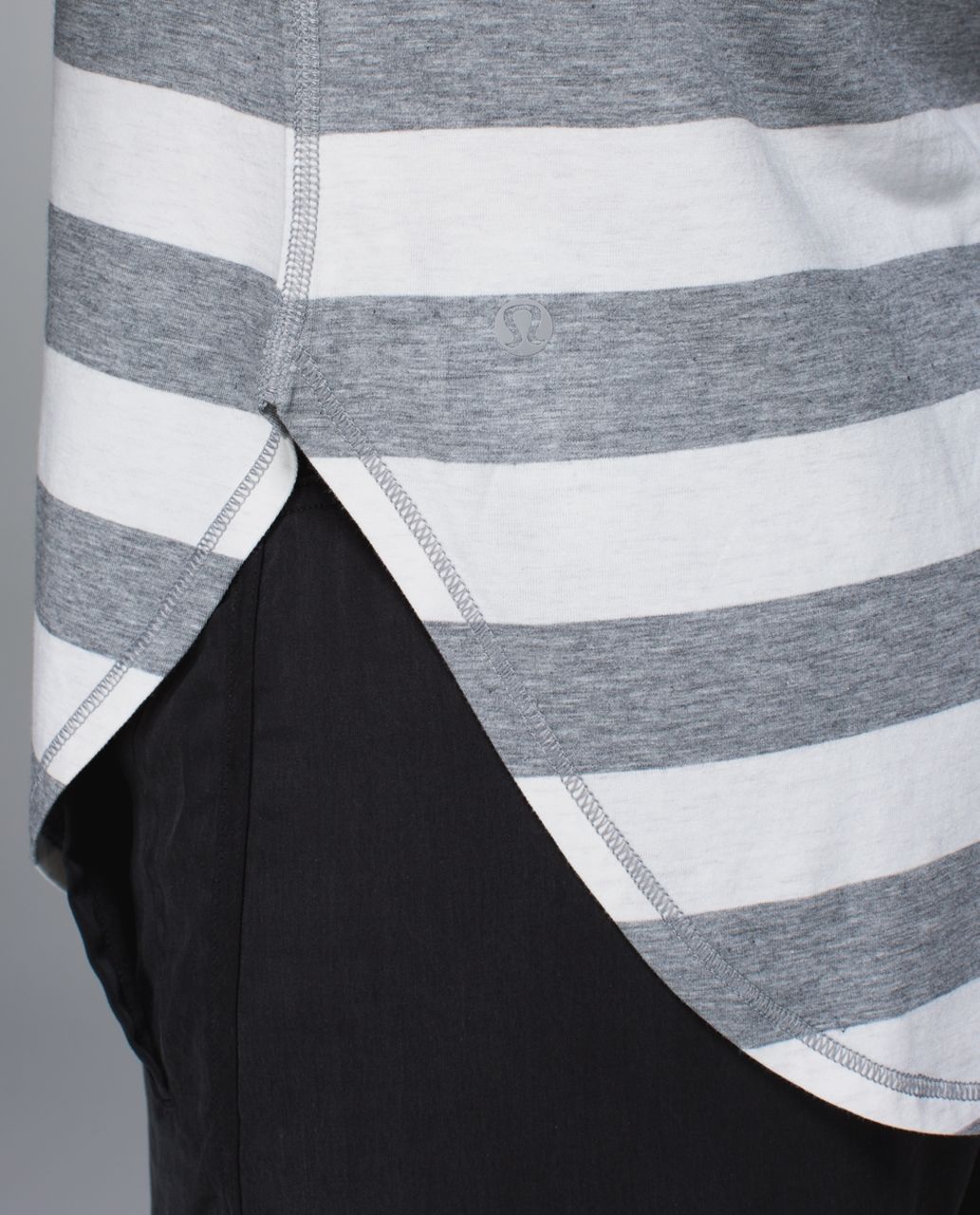 Lululemon Yogini 5 Year Short Sleeve Tee - Straightup Stripe Heathered Medium Grey Heathered Angel White / Almost Pear