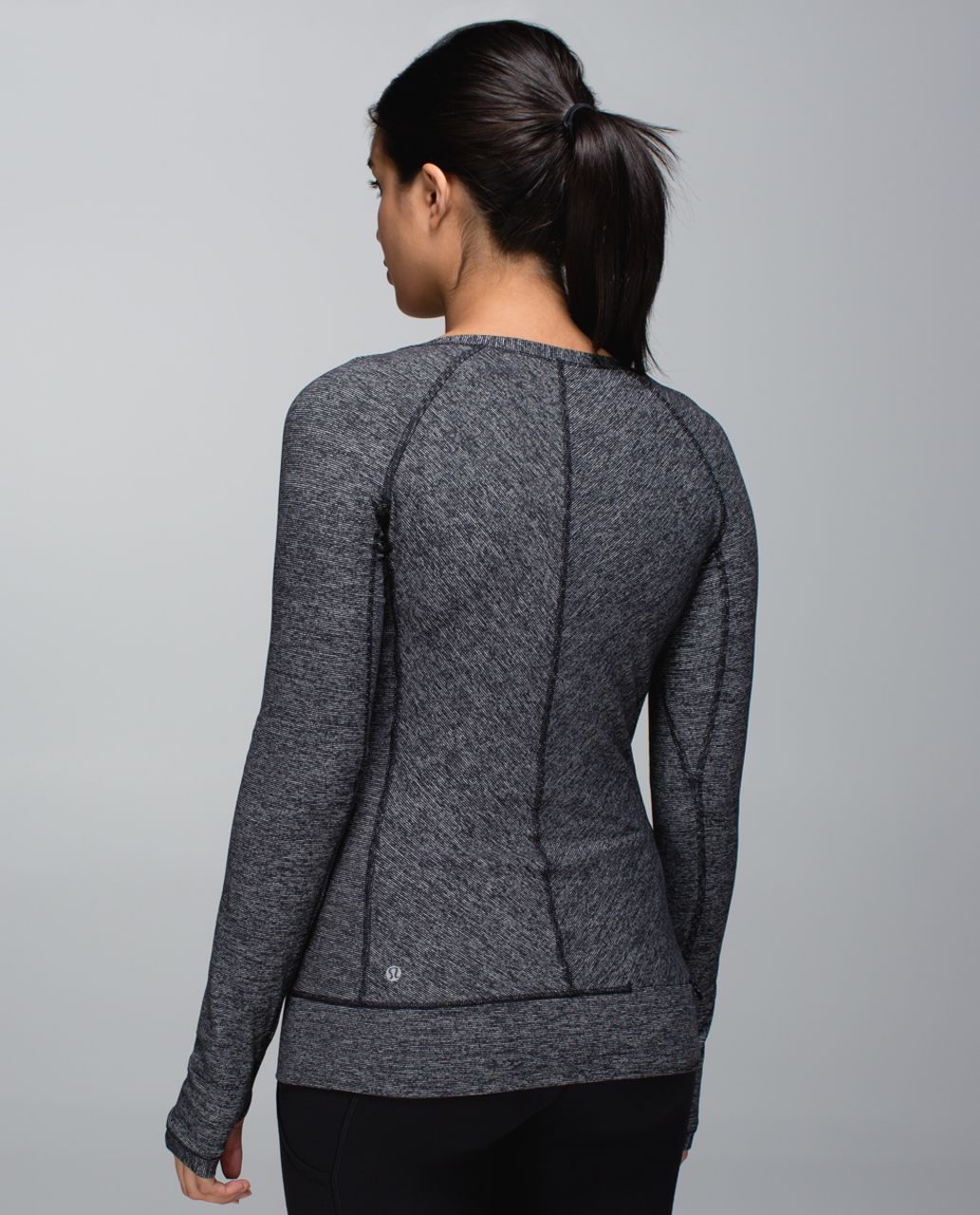 Lululemon Race Your Pace Long Sleeve - Wee Stripe Black Heathered Black