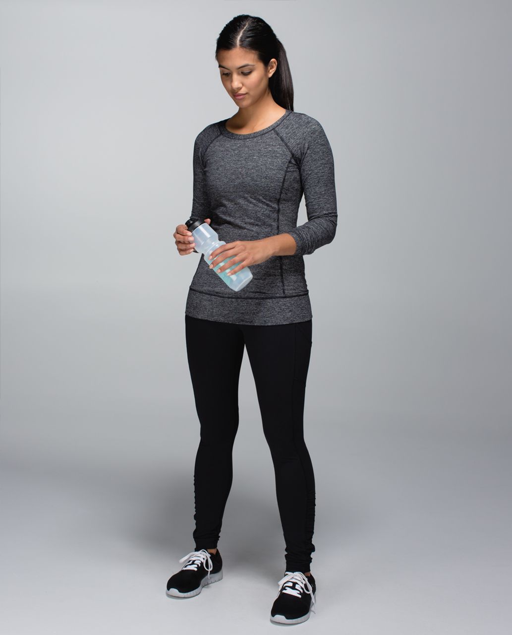 Lululemon Race Your Pace Long Sleeve - Wee Stripe Black Heathered Black