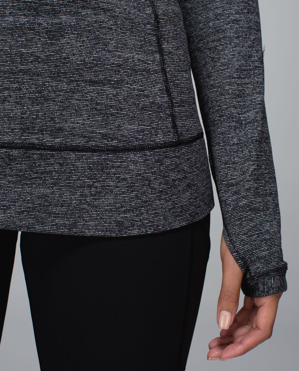 Lululemon Race Your Pace Long Sleeve - Wee Stripe Black Heathered Black