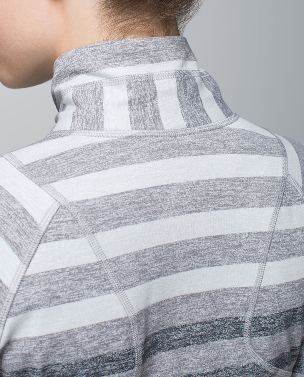 Lululemon Race Your Pace 1/2 Zip - Marshmallow Stripe Heathered Slate