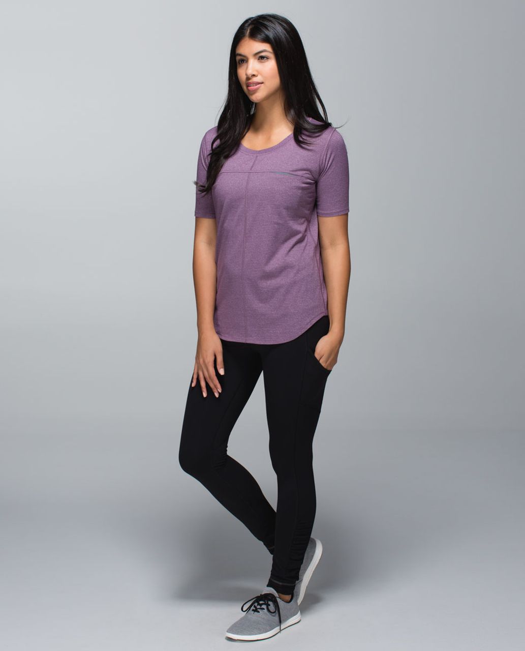 Lululemon Run Away Tee - Heathered Purple Fog