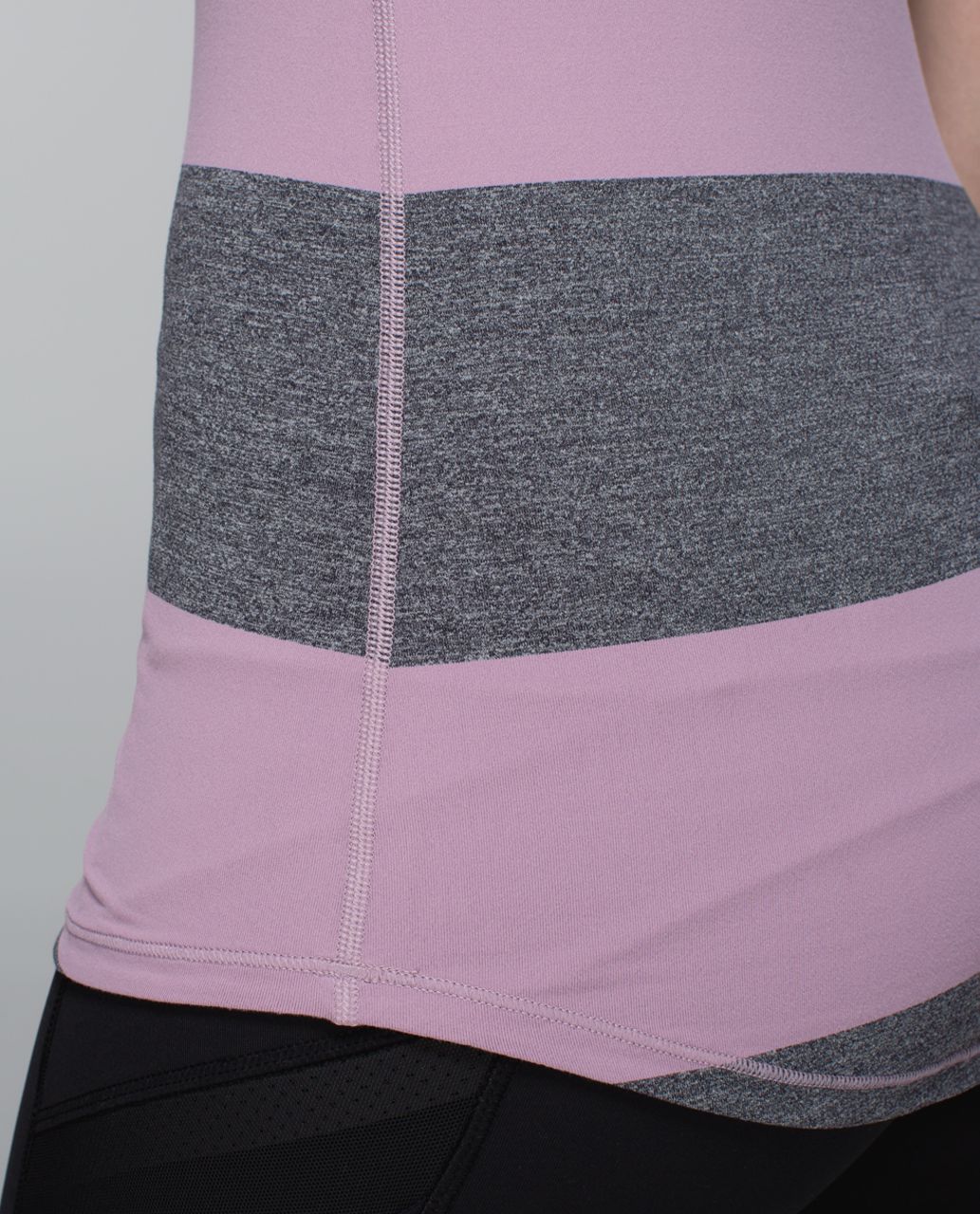 Lululemon Run:  First Base Tank - Bold Stripe Mauvelous Heathered Black / Mauvelous