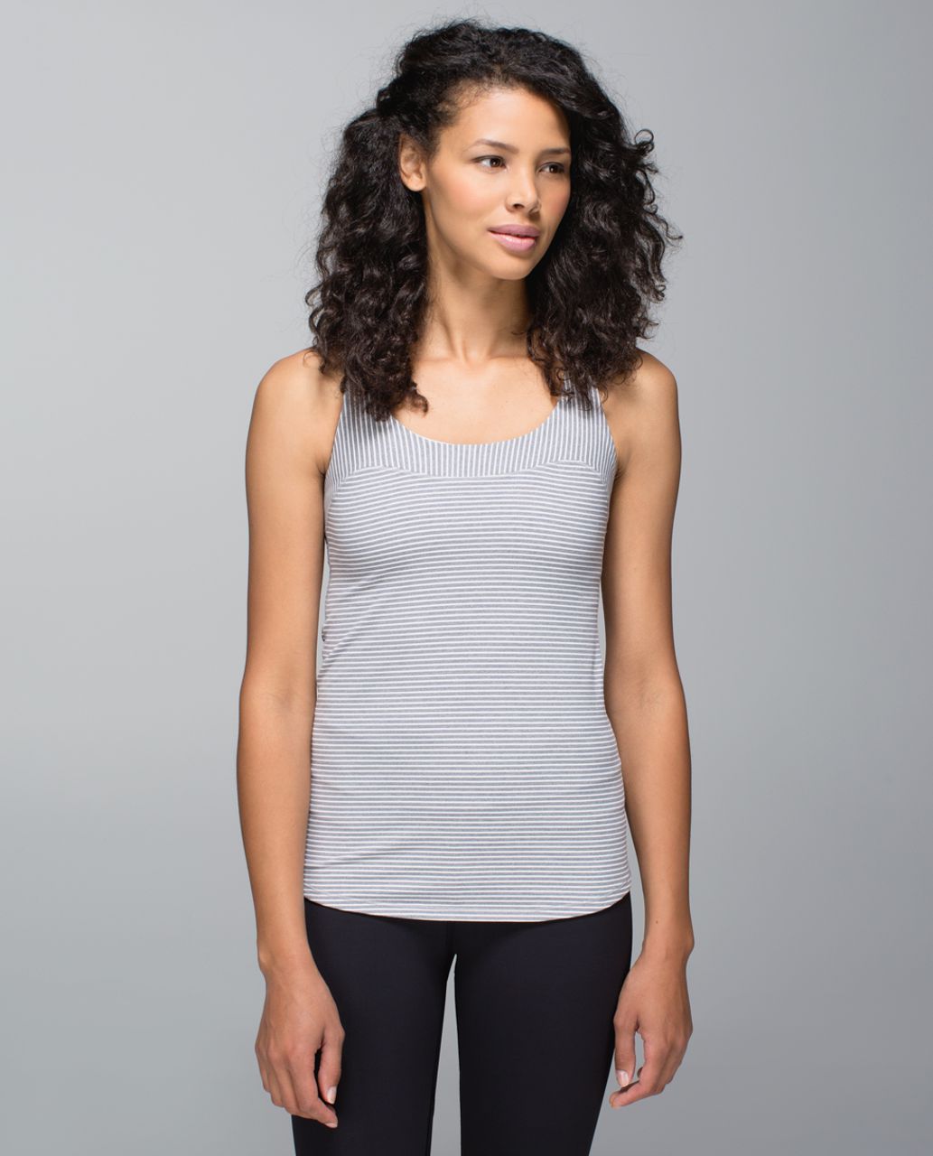 Lululemon Run:  First Base Tank - Hyper Stripe Heathered Slate Ghost