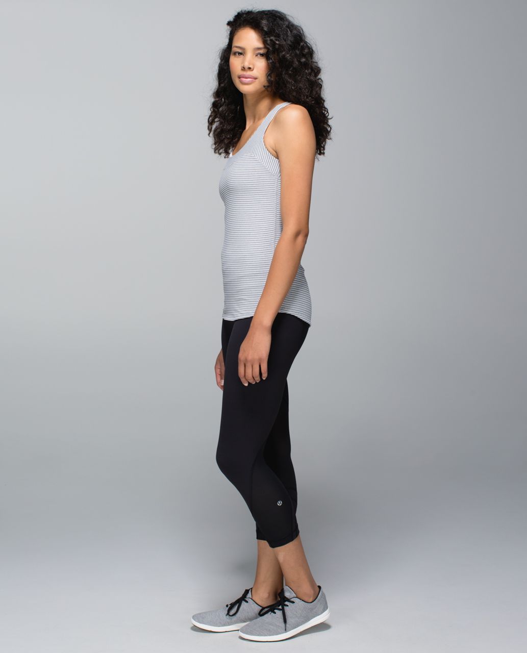 Lululemon Run:  First Base Tank - Hyper Stripe Heathered Slate Ghost