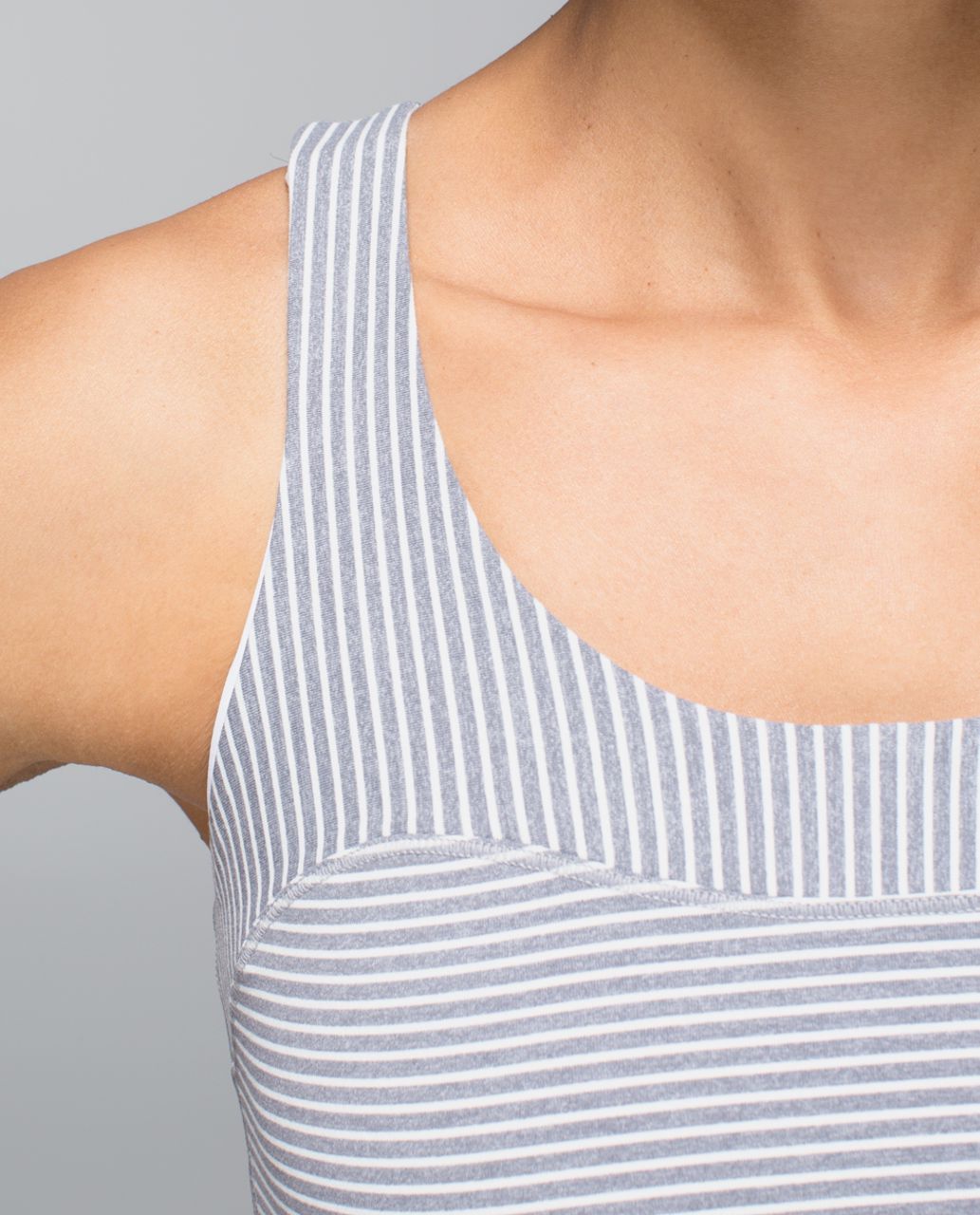 Lululemon Run:  First Base Tank - Hyper Stripe Heathered Slate Ghost