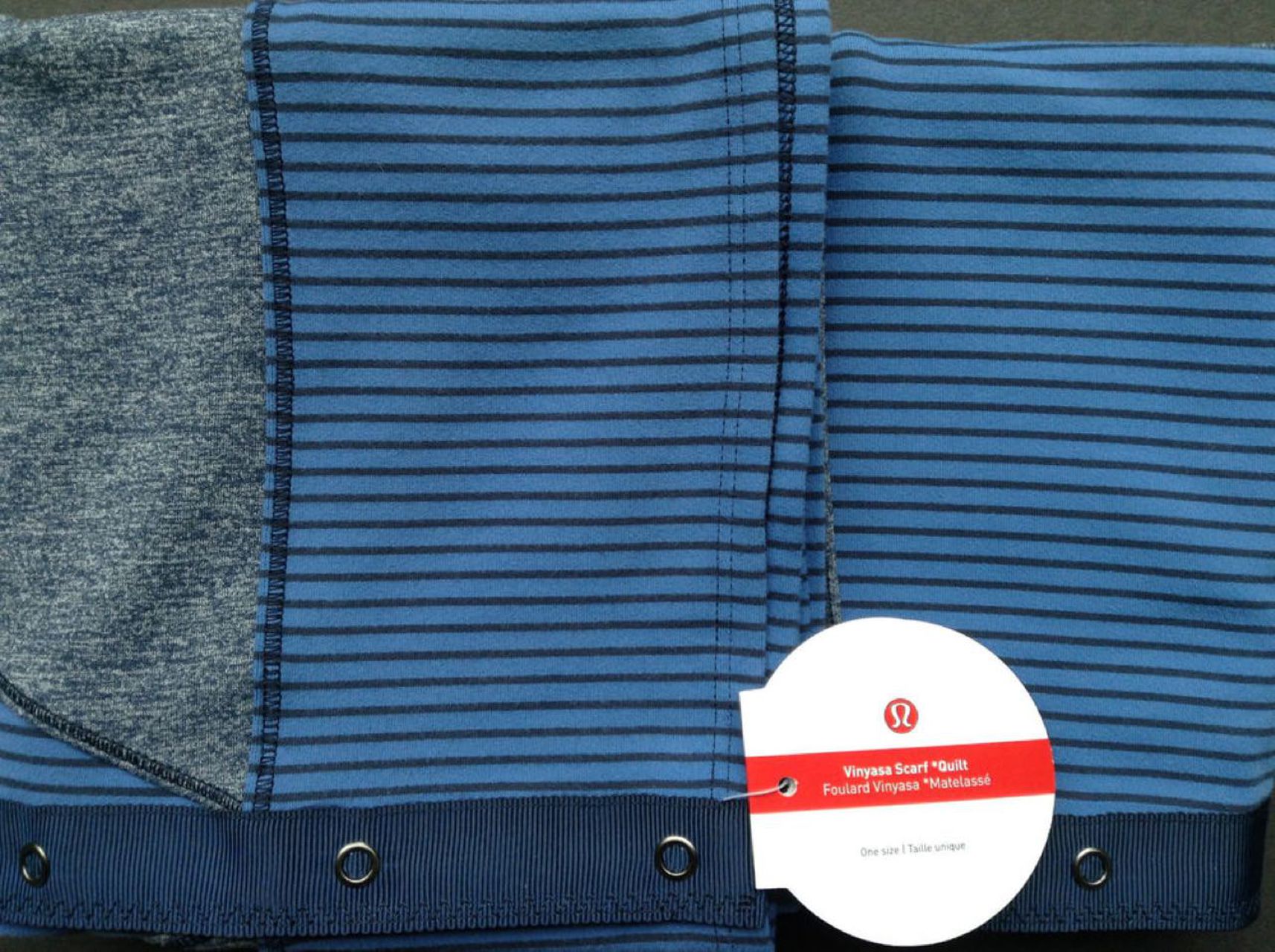 Lululemon Vinyasa Scarf *Quilt - Hyper Stripe Inkwell Rugged Blue / Heathered Inkwell