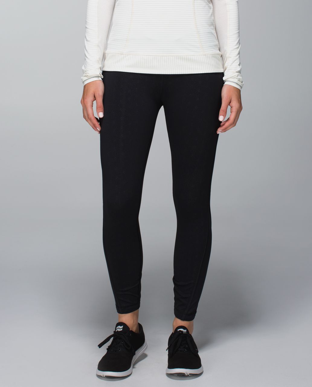 Lululemon Run:  Pace Tight - Sashico Star Embossed Black / Black