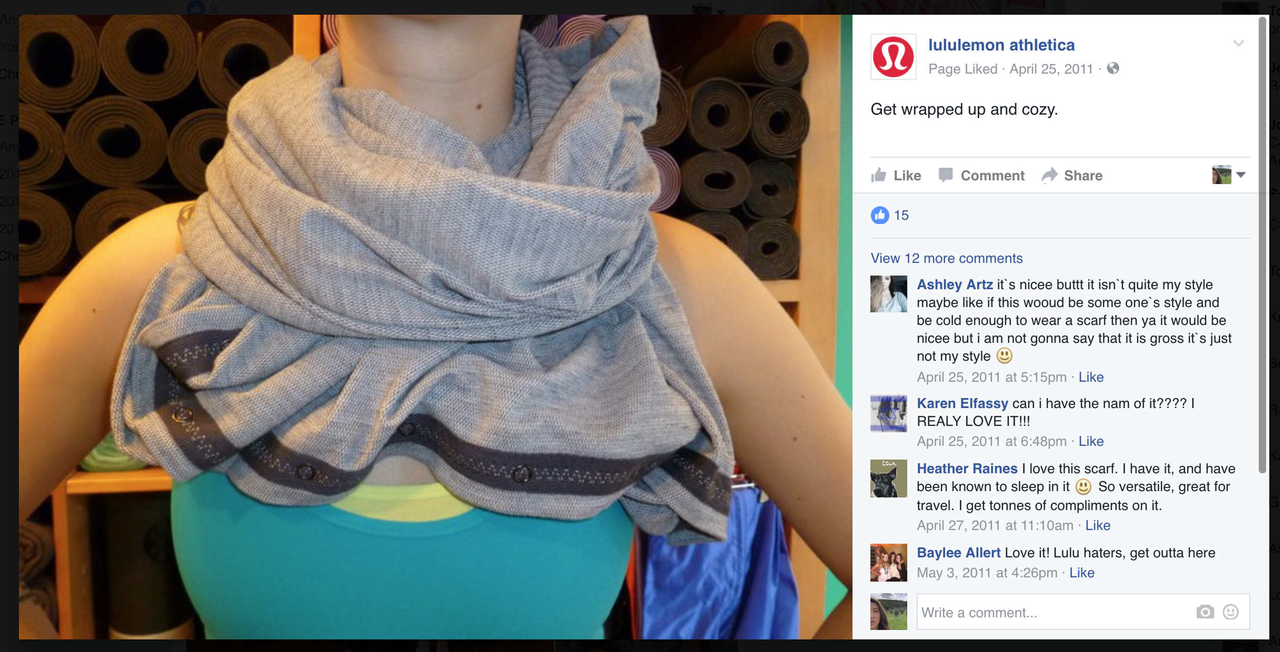 Lululemon Vinyasa Scarf - Silver Spoon Pique 