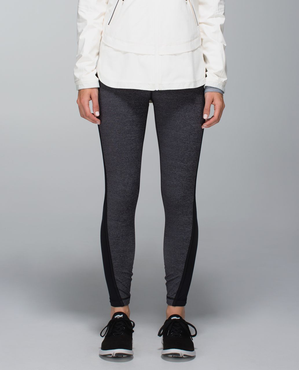 Lululemon Run:  Pace Tight - Wee Stripe Black Heathered Black /  Black