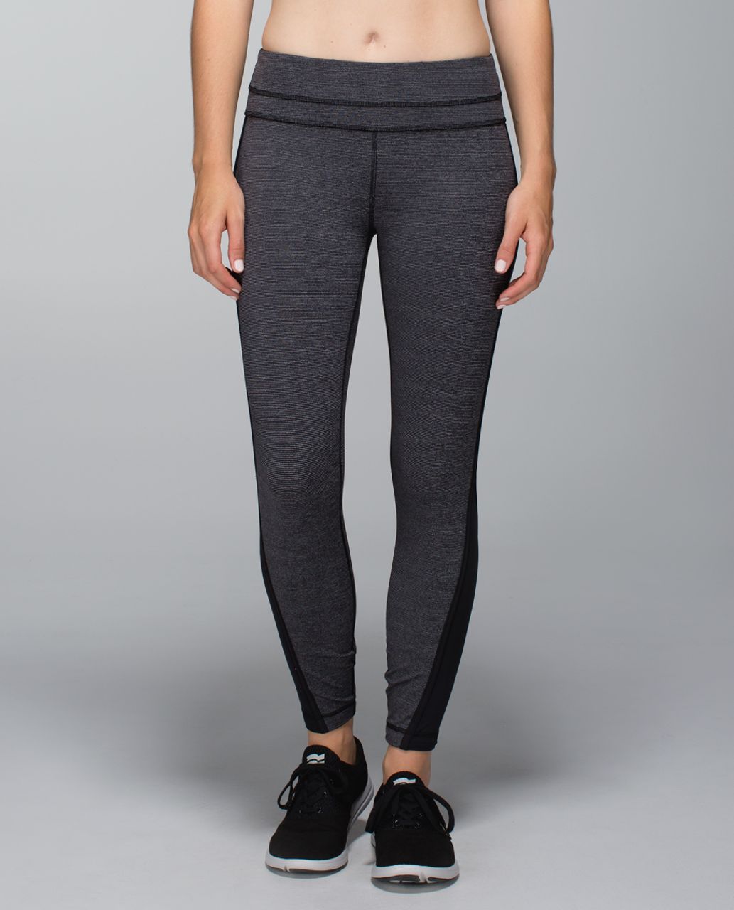 Lululemon Run:  Pace Tight - Wee Stripe Black Heathered Black /  Black