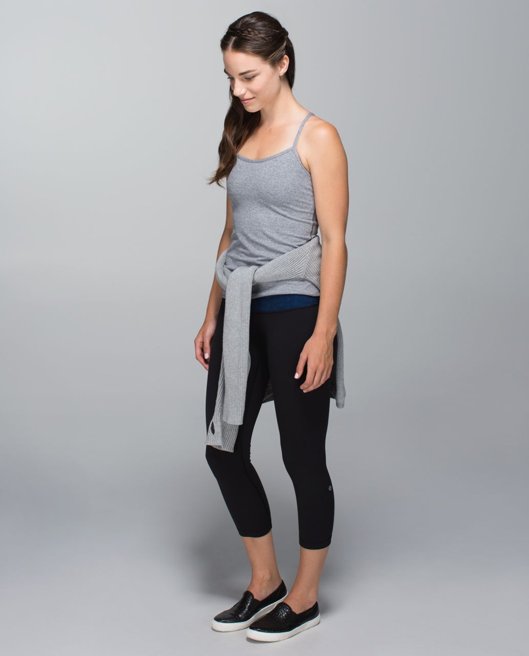 Lululemon Wunder Under Crop II *Full-On Luon - Black / Fa14 Quilt 1 / Sashico Star Inkwell Rugged Blue