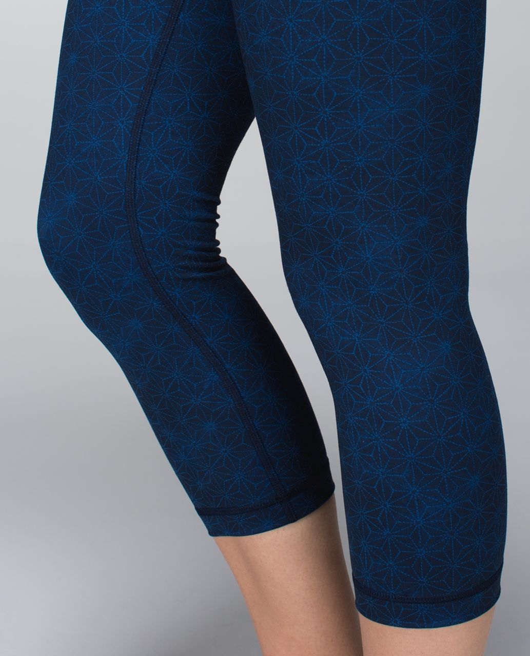 Lululemon Wunder Under Crop II *Full-On Luon (Print) - Sashico Star Inkwell Rugged Blue / Sashico Cross Inkwell Rugged Blue