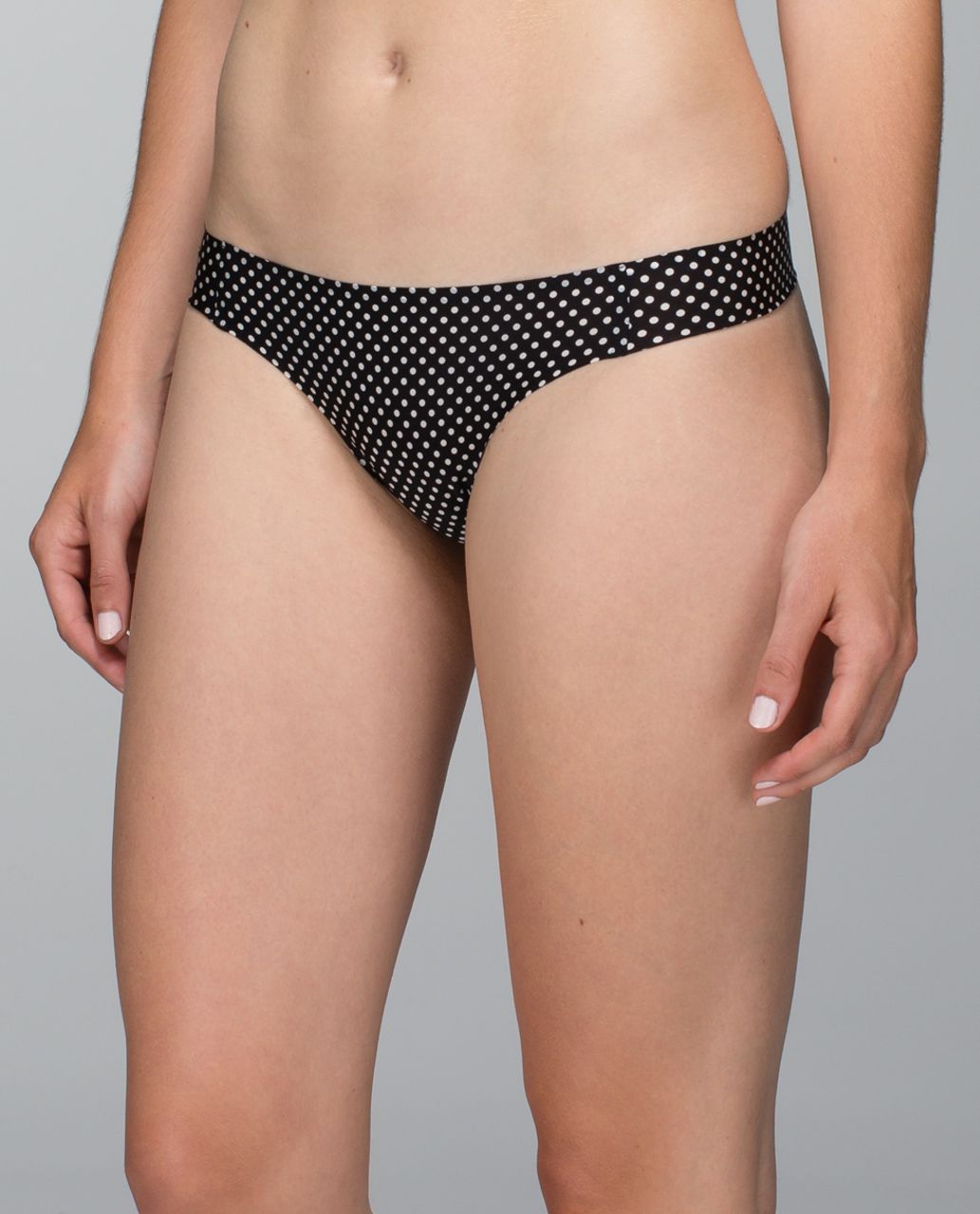 Lululemon Light As Air Thong - Biggy Dot Printed Black Ghost