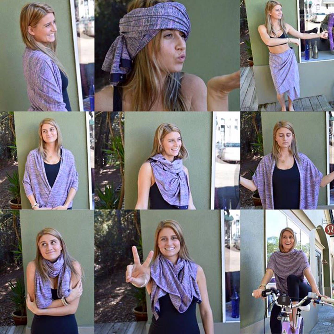 Lululemon Vinyasa Scarf *Rulu - Space Dye Camo Tender Violet Black Grape