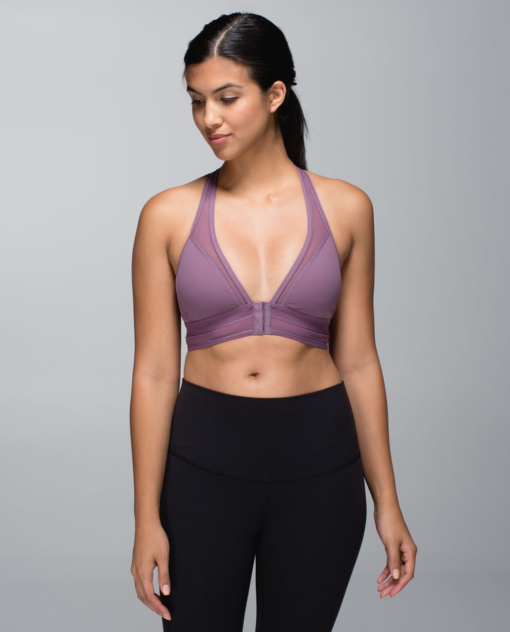 Lululemon Seek the Heat Sports Bra Racerback Front Closure Plunge Size 2