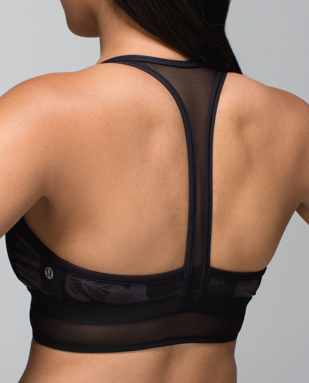 Lululemon Seek The Heat Bra - Inky Floral Soot Black / Black