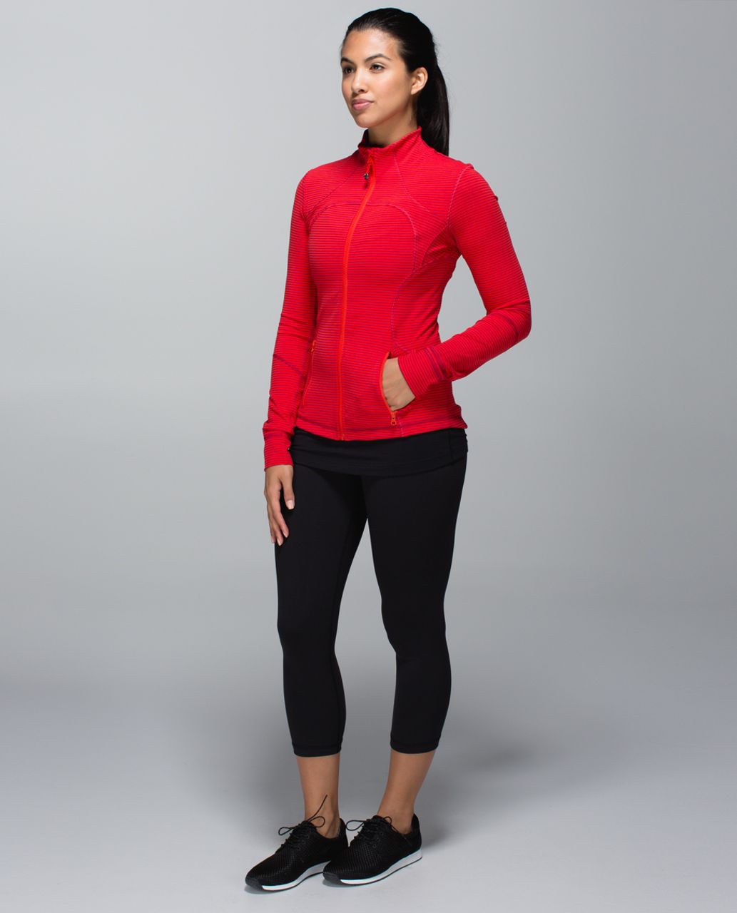 Lululemon Forme Jacket (Cuffins) - Hyper Stripe Bumble Berry Flaming Tomato