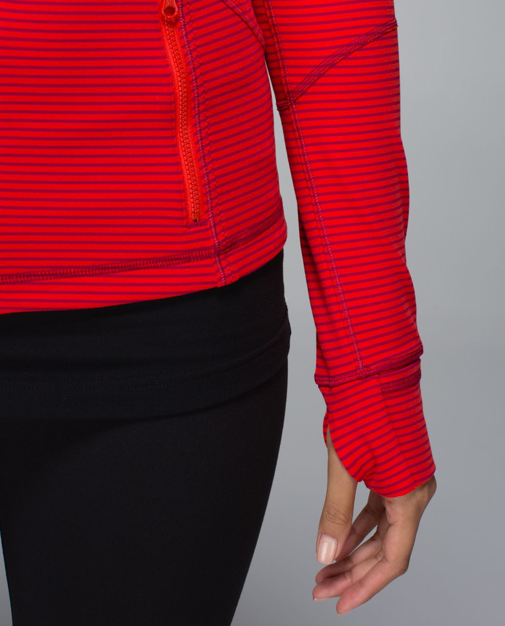 Lululemon Forme Jacket (Cuffins) - Hyper Stripe Bumble Berry Flaming Tomato