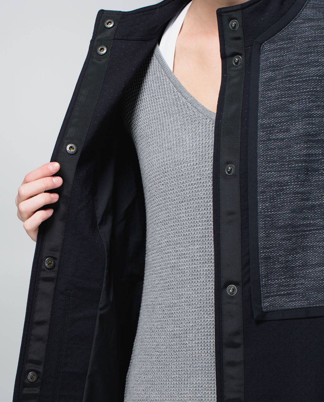 Lululemon Cocoon Car Coat - Shine Dot Black / Diamond Jacquard