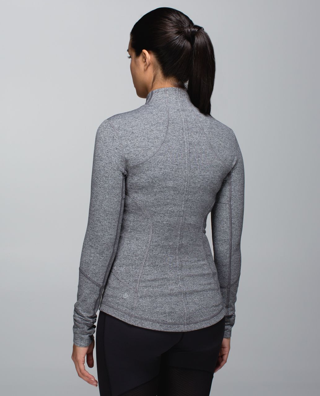 LULULEMON IT'S HAPPENING JACKET SOFT FRENCH TERRY HEATHERED DEEP COAL/BLACK  SZ 4