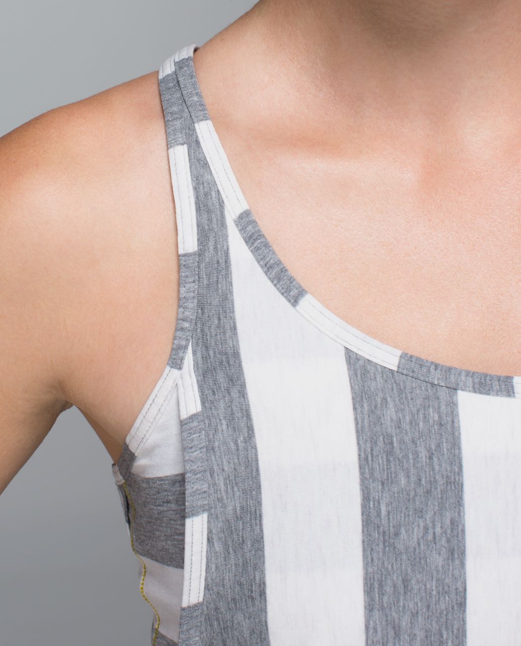 Lululemon Vita Racer Tank - Straightup Stripe Heathered Medium Grey Heathered Angel White / Almost Pear