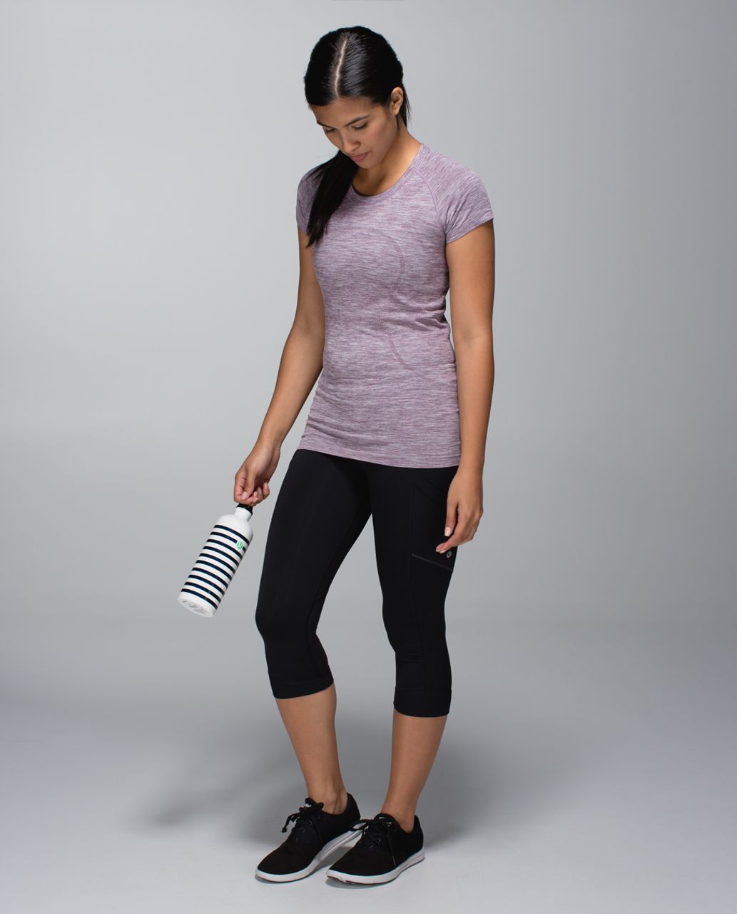 Lululemon Run:  Swiftly Tech Short Sleeve Crew - Space Dye Heathered Purple Fog