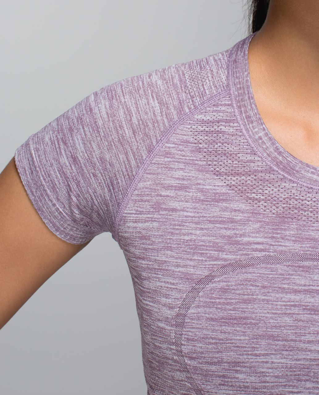 Lululemon Run:  Swiftly Tech Short Sleeve Crew - Space Dye Heathered Purple Fog