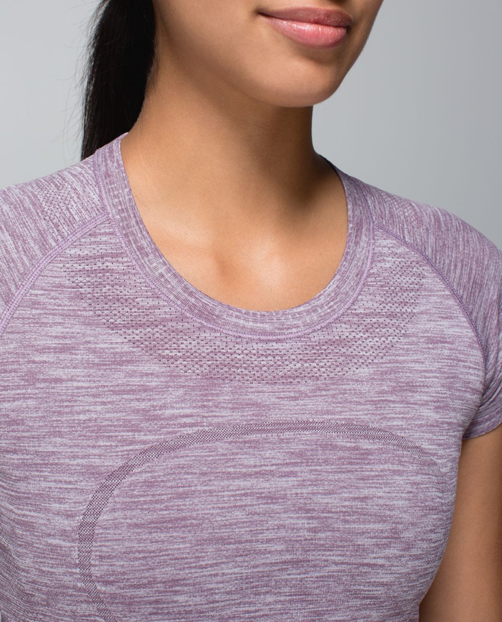 Lululemon Run:  Swiftly Tech Short Sleeve Crew - Space Dye Heathered Purple Fog