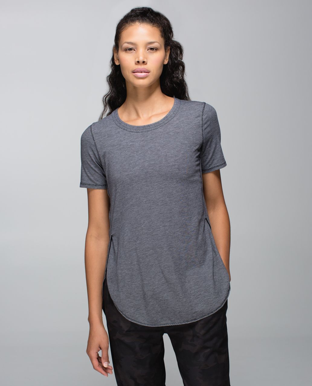 Lululemon Om Tee - Micro Stripe Black White