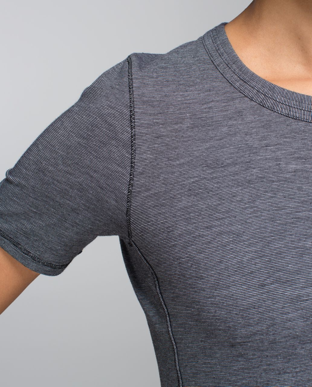 Lululemon Om Tee - Micro Stripe Black White