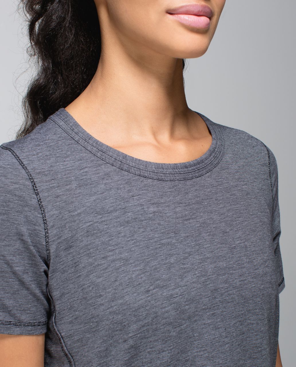 Lululemon Om Tee - Micro Stripe Black White