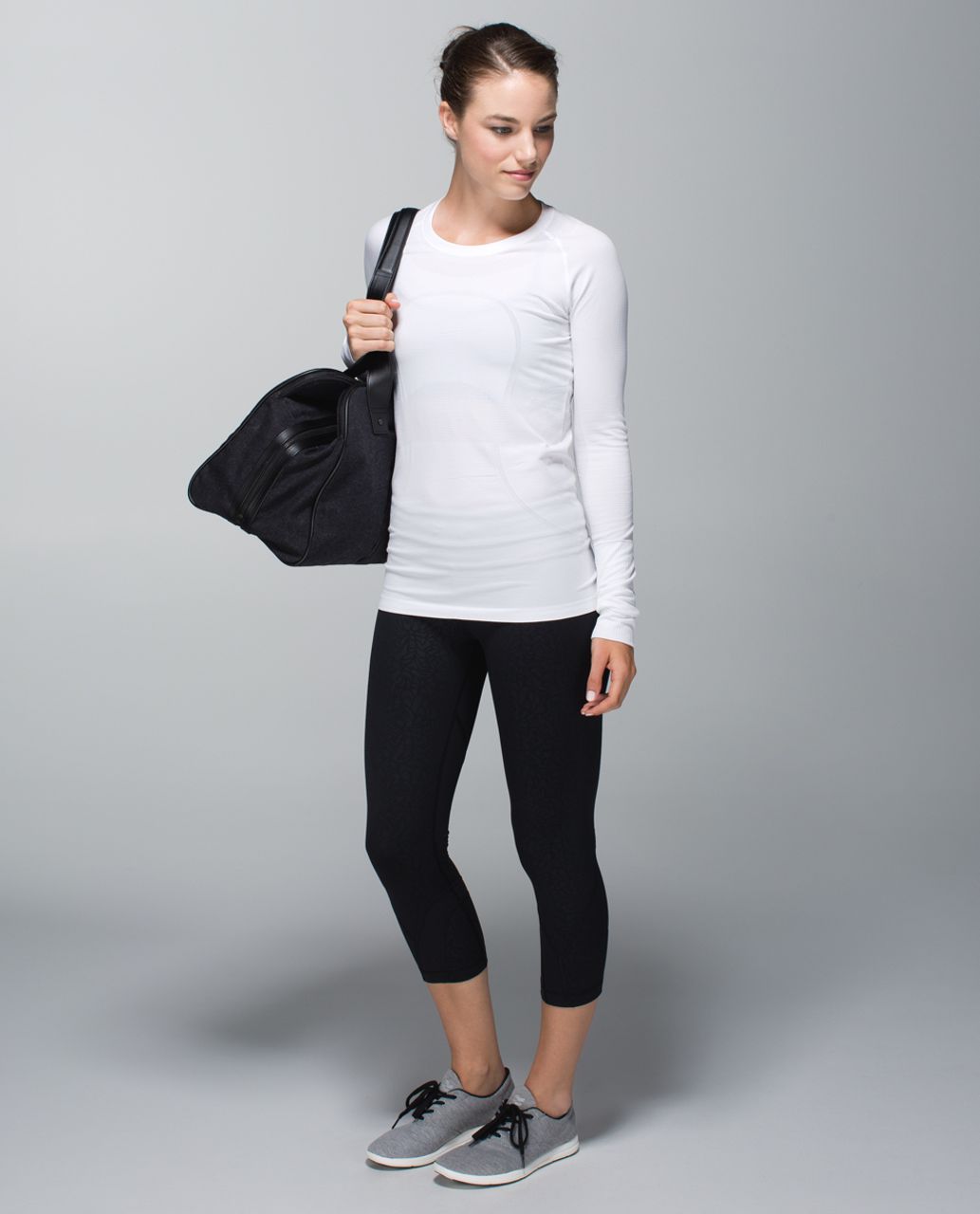 Lululemon Run:  Inspire Crop II (Print) - Petal Camo Embossed Black / Black