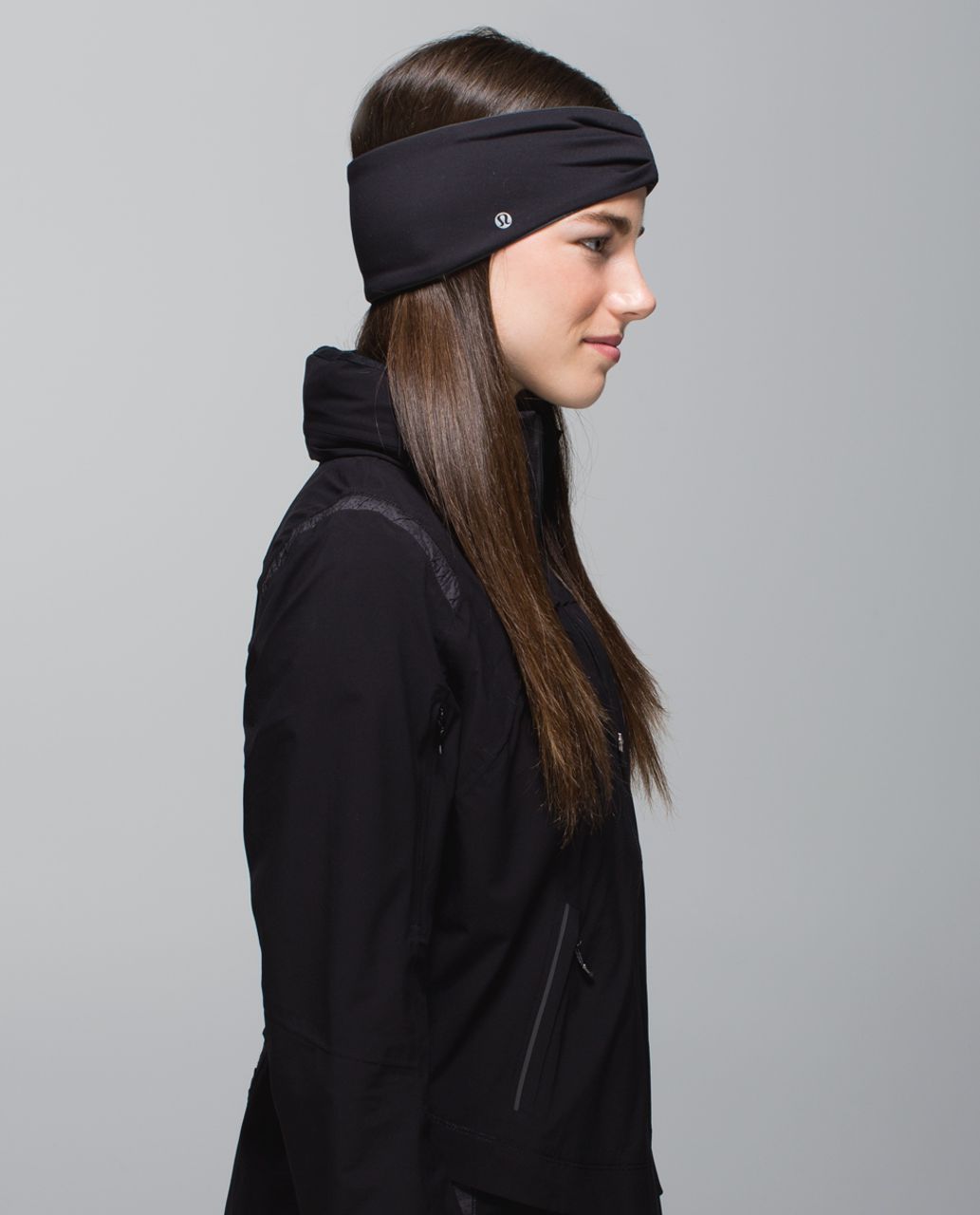 Lululemon Run With Me Ear Warmer - Hyper Stripe Black Soot / Black