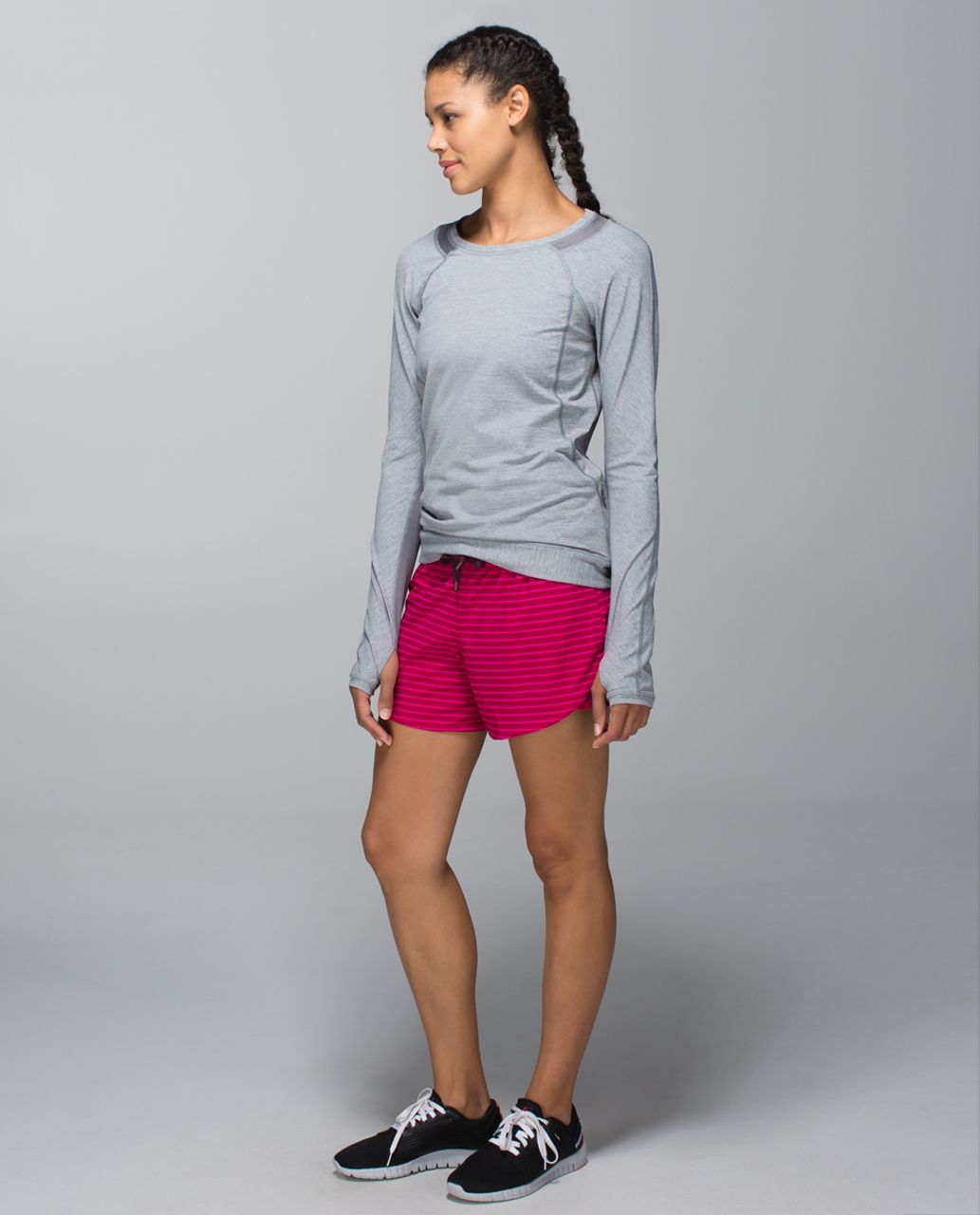 Lululemon Go the Distance Short - West2east Stripe Printed Bumble Berry / Bumble Berry