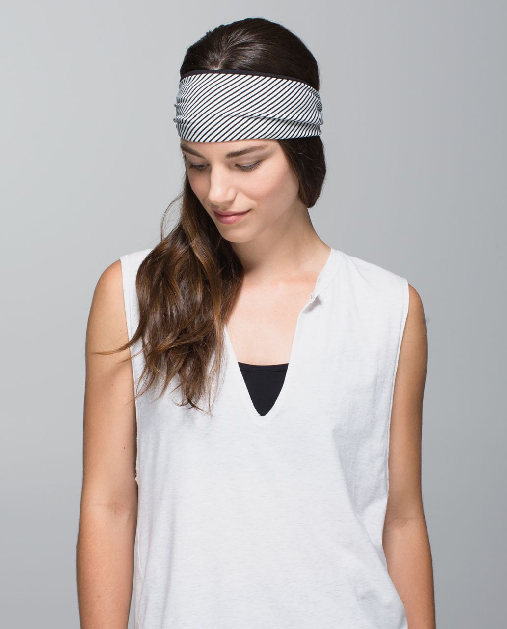 Lululemon Bang Buster Headband *Reversible - Hyper Stripe Black Ghost