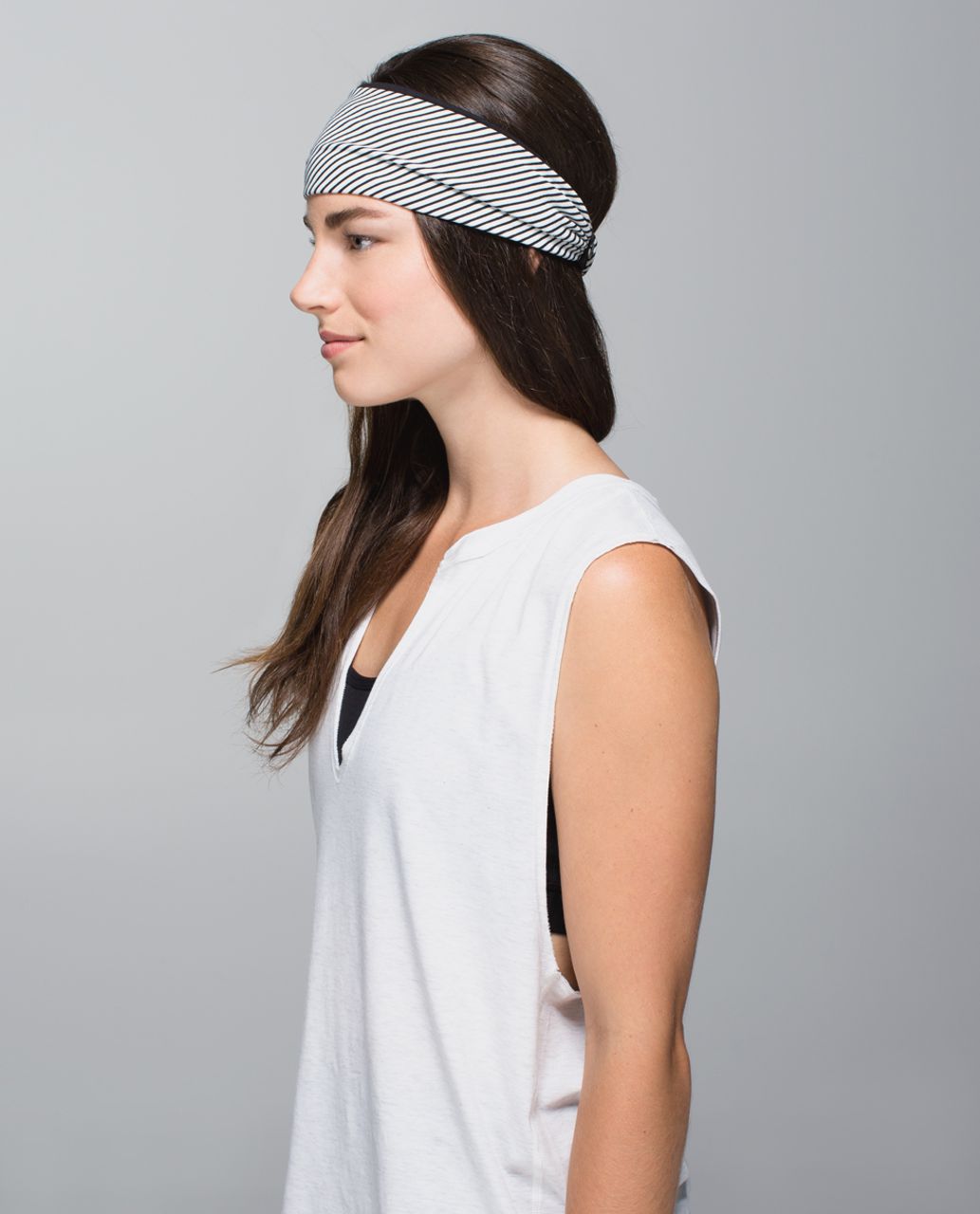 Lululemon Bang Buster Headband *Reversible - Hyper Stripe Black Ghost