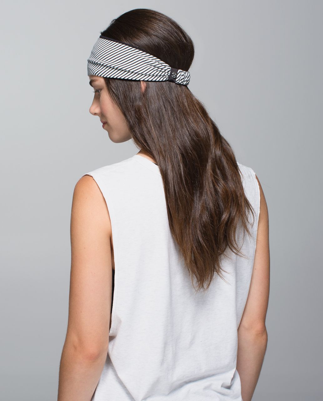 Lululemon Bang Buster Headband *Reversible - Hyper Stripe Black Ghost