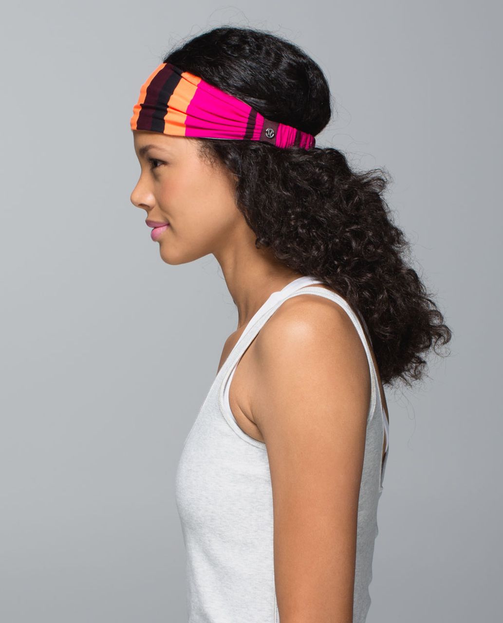 Lululemon Bang Buster Headband *Reversible - Blossom Stripe Bumble Berry Ghost / Ghost