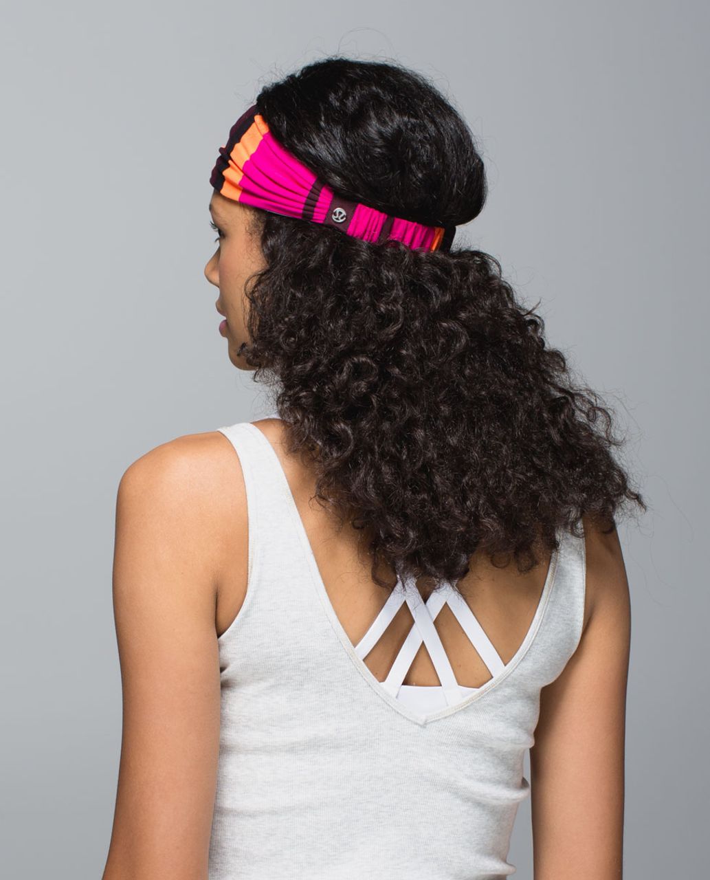 Lululemon Bang Buster Headband *Reversible - Blossom Stripe Bumble Berry Ghost / Ghost