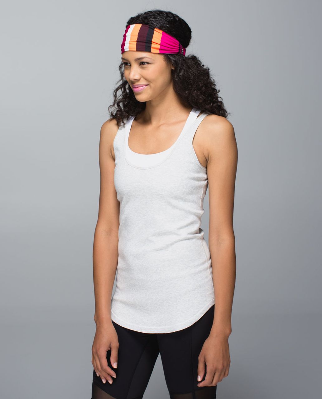 Lululemon Bang Buster Headband *Reversible - Blossom Stripe Bumble Berry Ghost / Ghost