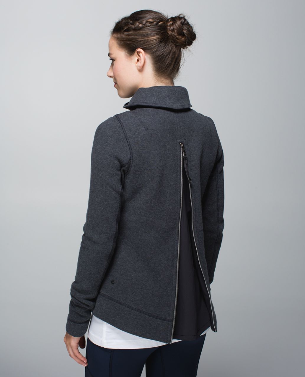 Lululemon En Route Jacket Back Zip Up Front & Back Womens Size 6 Activewear  Grey