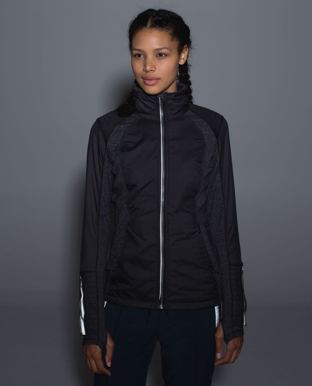 Lululemon Rebel Runner Jacket - Black /  Wee Stripe Black Heathered Black