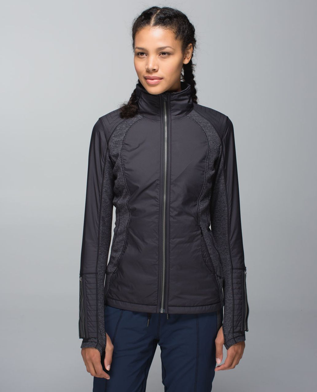 Lululemon Rebel Runner Jacket - Black / Wee Stripe Black Heathered ...