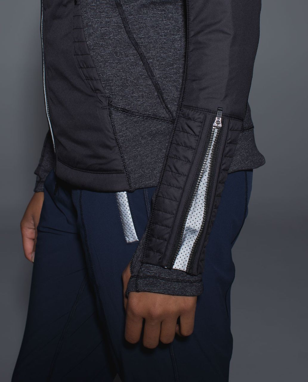 Lululemon Rebel Runner Jacket - Black /  Wee Stripe Black Heathered Black