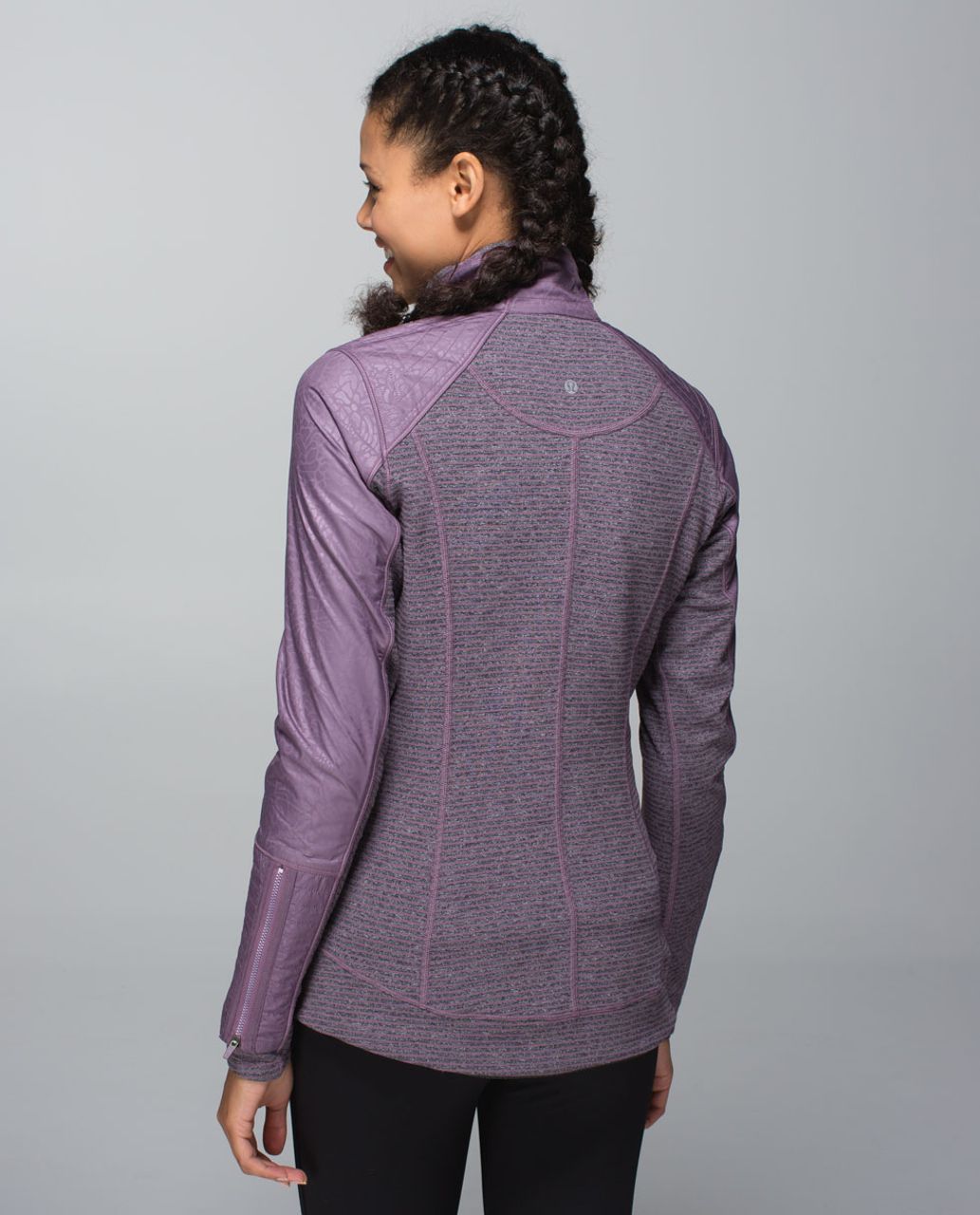 Lululemon Rebel Runner Jacket - Petal Camo Embossed Purple Fog / Hyper Stripe Purple Fog Heathered Black / Purple Fog