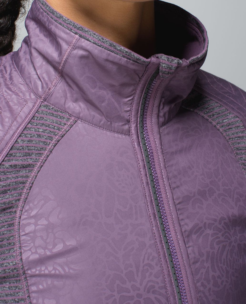 Lululemon Rebel Runner Jacket - Petal Camo Embossed Purple Fog / Hyper Stripe Purple Fog Heathered Black / Purple Fog