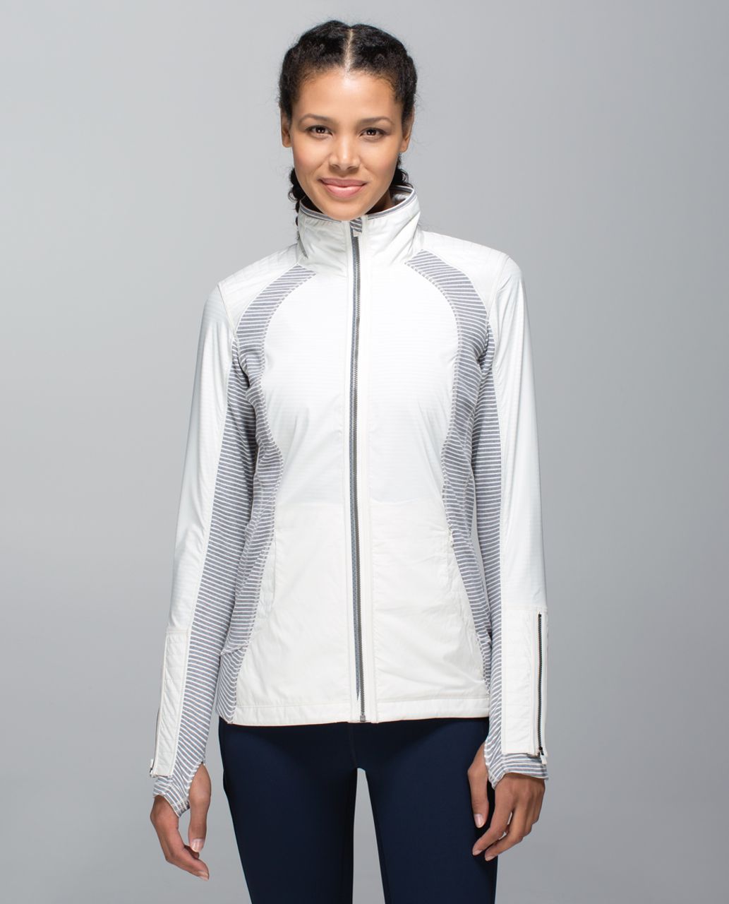 Lululemon Rebel Runner Jacket - Ghost / Hyper Stripe Heathered Slate ...