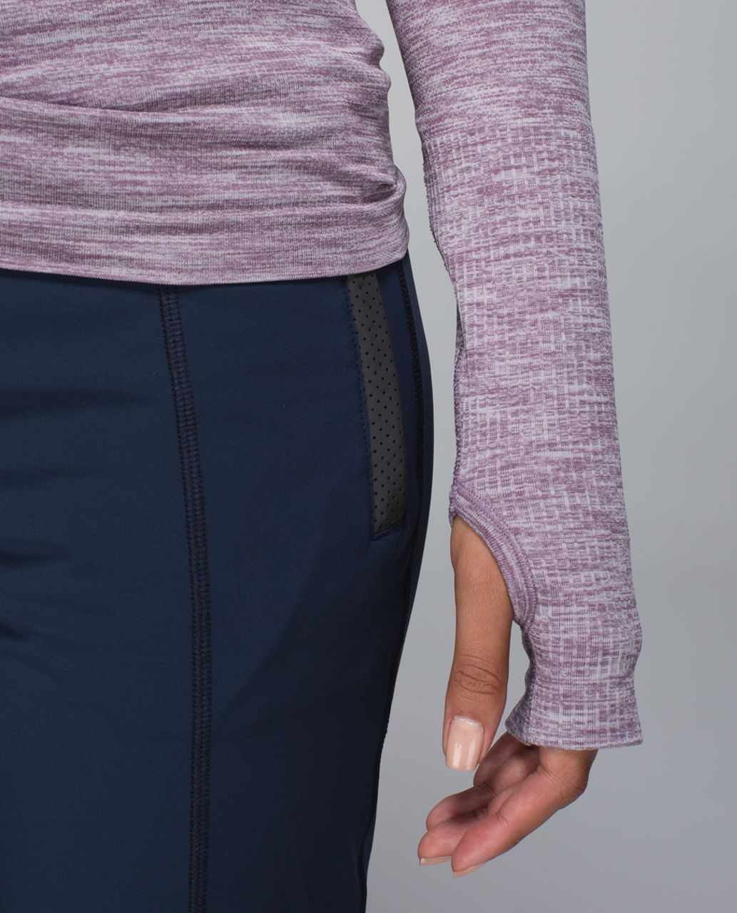 Lululemon Run:  Swiftly Tech Long Sleeve Crew - Space Dye Heathered Purple Fog